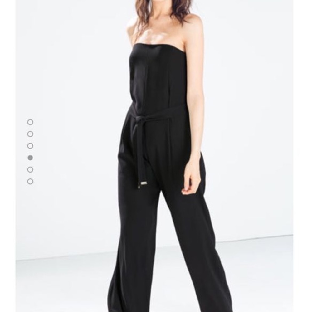 Zara black strapless jumpsuit